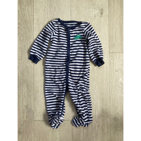 Carter’s Baby Boy Striped Terri Cloth Sleeper, Size 9M - Picture 1 of 5